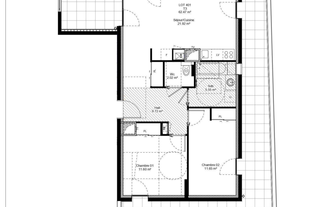 Annonces LYON 8EME : Appartement | LYON (69008) | 62 m2 | 382 000 € 